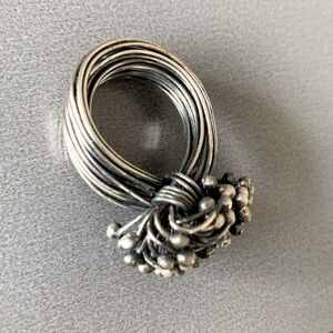 Mid Century Brutalist Silver Ring